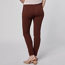Nina Leonard Elastic Waist Slim Leg Pant with Invisible Zipper Pockets