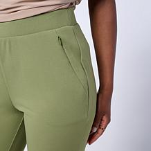 Nina Leonard High Tech Crepe Knit Pull-On Slim-Leg Pants