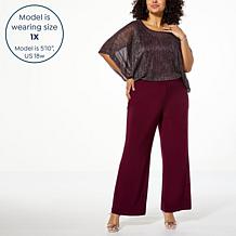 Nina Leonard Jumpsuit with Metallic Overlay