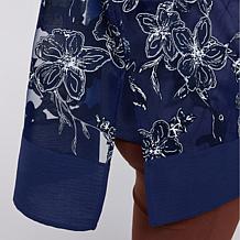 Nina Leonard Kimono Knit Floral Top with Tank 2-piece Set