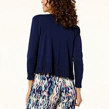 Nina Leonard Knit Bolero with Ruffle Detail