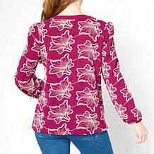 Nina Leonard Long Balloon Sleeve Shirt