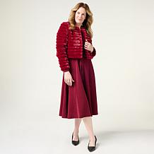 Nina Leonard Long Sleeve Faux Fur Bolero Top