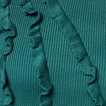 Nina Leonard Mock Neck Long-Sleeve Ribbed Sweater