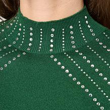 Nina Leonard Mock Neck Long Sleeve Sweater Top