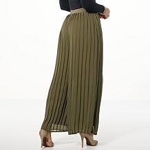 Nina Leonard Pleated Chiffon Palazzo Pant