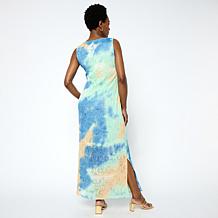 Nina Leonard Scoop-Neck Sleeveless Maxi Dress