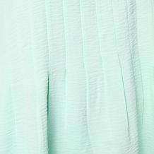 Nina Leonard Sleeveless Textured Wave Flare Hem Top