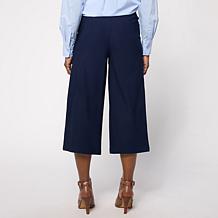 Nina Leonard Wide Leg Elastic Waist Crop Pant