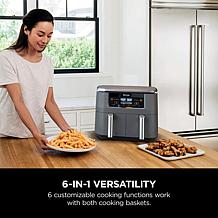 Ninja Foodi 8-Quart  6-in-1 DualZone Air Fryer with Racks & Kebabs