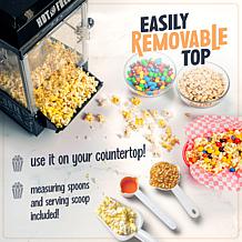 Nostalgia 2.5 oz. Popcorn Cart with 5 qt. Popcorn Bowl in Black