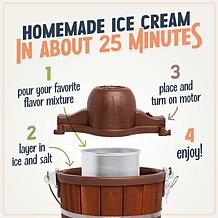 Nostalgia ICMP600WD Vintage Collection 6-Qt. Wood Bucket Electric I...