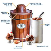 Nostalgia ICMP600WD Vintage Collection Old Fashioned 6 Quart Wood B...