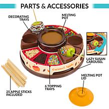 Nostalgia Lazy Susan Chocolate & Caramel Apple Party Fondue Set