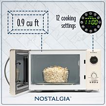 Nostalgia Retro 0.9 Cu. Ft. 800-Watt Countertop Microwave Oven - Ivory