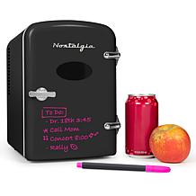 Nostalgia Retro 6-Can Cooling and Heating Refrigerator in Black