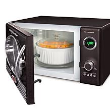 Nostalgia Retro 800-Watt Countertop Microwave Oven in Black
