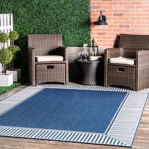 nuLOOM 3' 6" x 5' Asha Simple Border Indoor/Outdoor Area Rug
