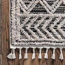 nuLOOM 3' x 5' Ansley Moroccan Lattice Tassel Area Rug