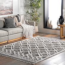 nuLOOM 4' x 6' Ansley Moroccan Lattice Tassel Area Rug 