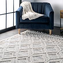 nuLOOM 4' x 6' Ansley Moroccan Lattice Tassel Area Rug 