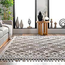 nuLOOM 6' 7" x 9' Ansley Moroccan Lattice Tassel Area Rug