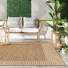 nuLOOM 6' 7" x 9' Asha Simple Border Indoor/Outdoor Area Rug