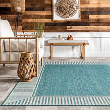 nuLOOM 6' 7" x 9' Asha Simple Border Indoor/Outdoor Area Rug 