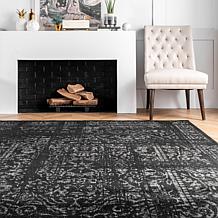 nuLOOM Arlena Vintage Traditional Area Rug 6' 7" x 9' Black