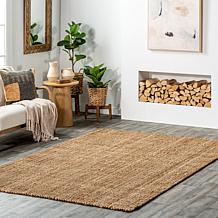 nuLOOM Ashli Solid Farmhouse Jute 4' x 6' Area Rug 