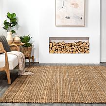 nuLOOM Ashli Solid Farmhouse Jute 6' x 9' Area Rug