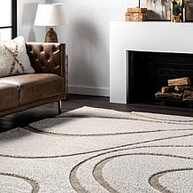 nuLOOM Carolyn Modern Shag Area Rug - 6' 7" x 9' Cream