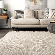 nuLOOM Daniela Farmhouse Chunky Jute Area Rug- - 2' 6" x 6' Off White