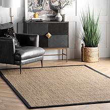 nuLOOM Elijah Farmhouse Seagrass Area Rug 4' x 6' Black