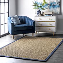 nuLOOM Elijah Farmhouse Seagrass Area Rug 5' x 8' Navy