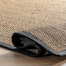 nuLOOM Elijah Farmhouse Seagrass Area Rug 6' x 9' Black