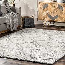 nuLOOM Iola Geometric Shag Area Rug - 6' 7" x 9' White