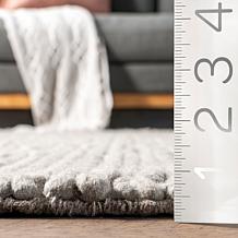 nuLOOM Penelope Braided Wool Area Rug 3' x 5' Light Gray