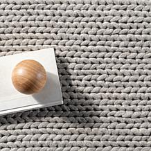 nuLOOM Penelope Braided Wool Area Rug 5' x 8' Light Gray