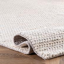 nuLOOM Penelope Braided Wool Area Rug 5' x 8' Off White