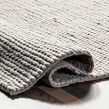 nuLOOM Penelope Braided Wool Area Rug 8' x 10' Light Gray