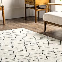nuLOOM Rae Abstract Stripes Machine Washable Shag 5' x 8' Area Rug