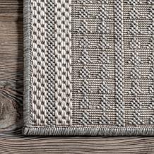 nuLOOM Ranya Tribal Indoor/Outdoor Area Rug 2' x 8' Light Gray
