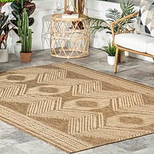 nuLOOM Ranya Tribal Indoor/Outdoor Area Rug 4' x 6' Light Brown