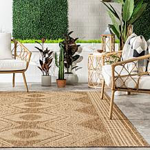 nuLOOM Ranya Tribal Indoor/Outdoor Area Rug 5' x 8' Light Brown