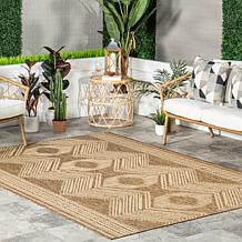 nuLOOM Ranya Tribal Indoor/Outdoor Area Rug 8' x 10' Light Brown