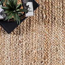 nuLOOM Rigo Hand Woven Farmhouse Jute Area Rug - 4' x 6' Natural