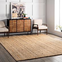 nuLOOM Rigo Hand Woven Farmhouse Jute Area Rug - 4' x 6' Natural