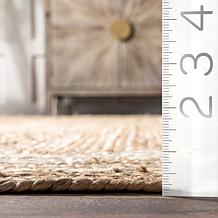 nuLOOM Rikki Coastal Braided Jute Area Rug 6' x 9' Off-White