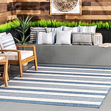 nuLOOM Robin 3' 9" x 5' 7" Multi Stripe Indoor/Outdoor Area Rug